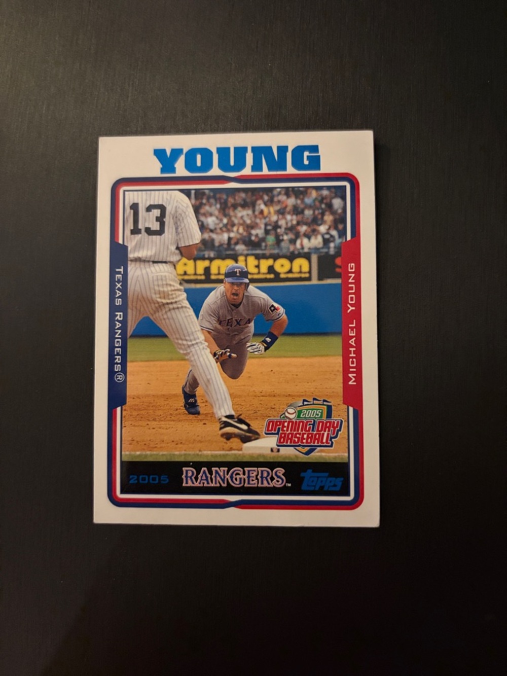 Topps Rangers Baseball Card - Blue/Red/White
